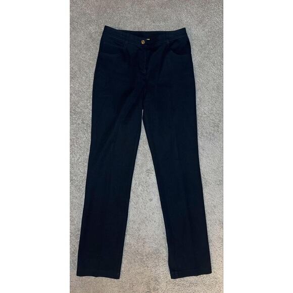 St. John Mid Rise 5 Pocket Slim Fit Casual Straight Pants Black Women's Size 2 - Picture 2 of 8